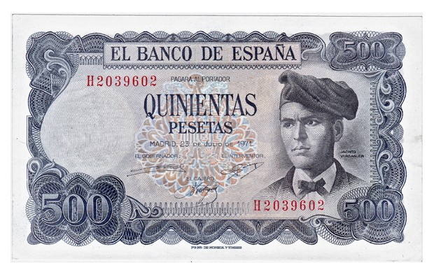 500 pesetas. 7-1971. 7 Billetes formados por dos parejas y un trío correlativos....