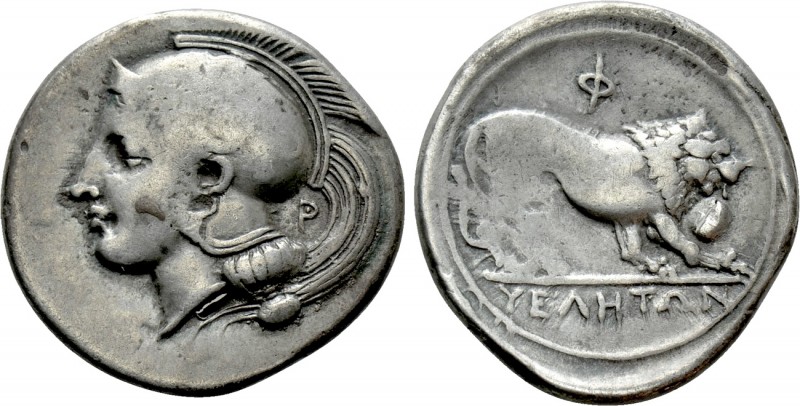 LUCANIA. Velia. Didrachm (Circa 340-334 BC)

Obv: Helmeted head of Athena left...