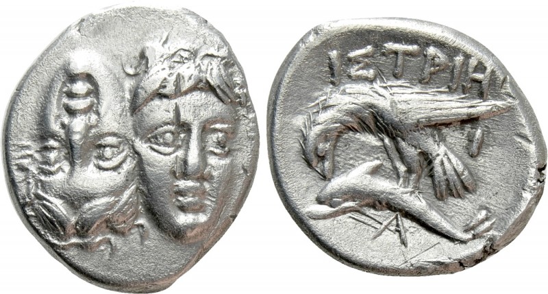 MOESIA. Istros. Drachm (Circa 256/5-240 BC)

Obv: Facing male heads, the left ...