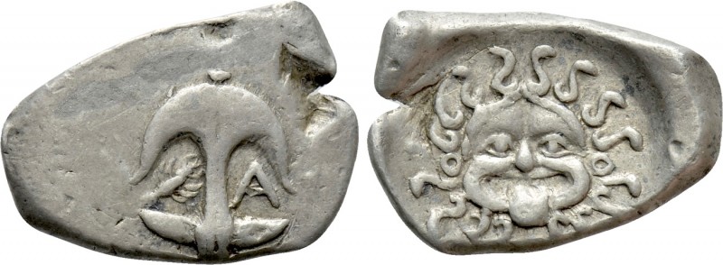 THRACE. Apollonia Pontika. Drachm (Circa 480/78-450 BC)

Obv: Upright anchor; ...