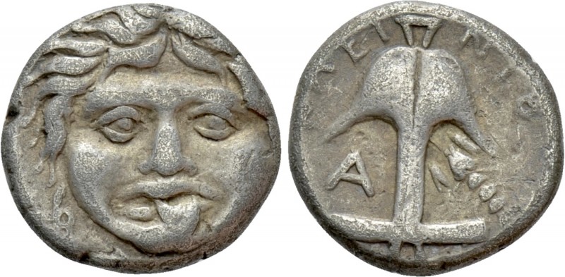 THRACE. Apollonia Pontika. Tetrobol (Circa 450-390 BC). Kleinio-, magistrate

...