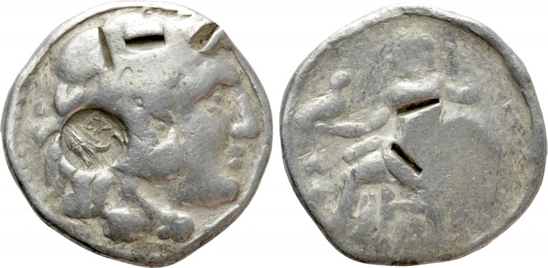 THRACE. Byzantion. Countermarked on a Tetradrachm in the name and types of Alexa...