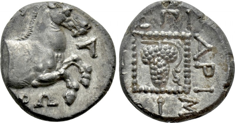 THRACE. Maroneia. Triobol (Circa 386/5-348/7 BC). Aristoleo-, magistrate

Obv:...