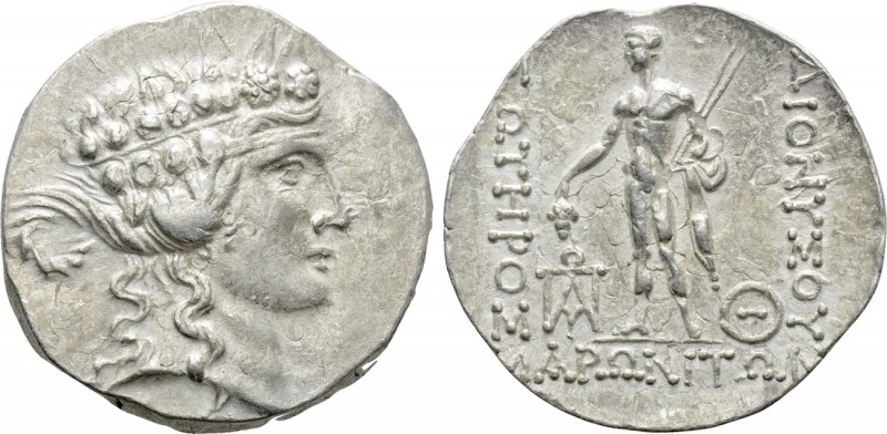 THRACE. Maroneia. Tetradrachm (Circa 168/7-48/5 BC)

Obv: Head of Dionysos rig...