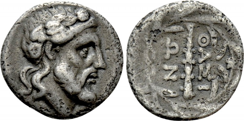 THRACE. Thasos. Hemidrachm (Circa 196-180 BC)

Obv: Head of Dionysos right, we...