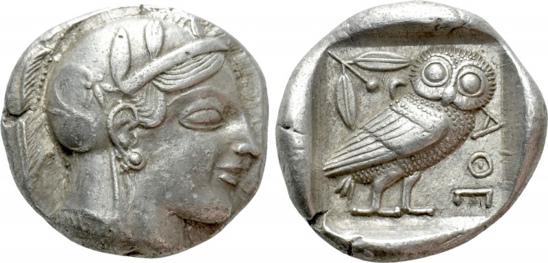ATTICA. Athens. Tetradrachm (Circa 465-460 BC). Transitional issue

Obv: Helme...