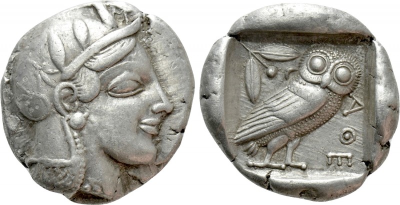 ATTICA. Athens. Tetradrachm (Circa 465-460 BC). Transitional issue

Obv: Helme...