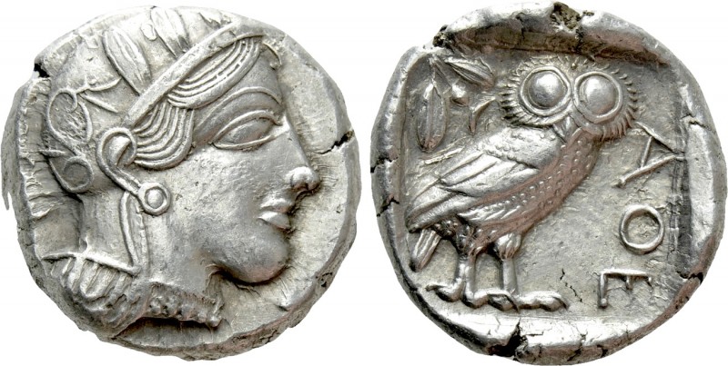 ATTICA. Athens. Tetradrachm (Circa 454-404 BC)

Obv: Helmeted head of Athena r...