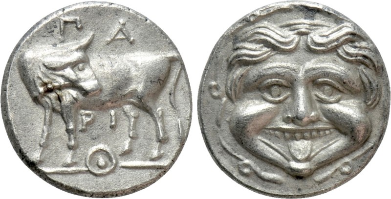 MYSIA. Parion. Hemidrachm (4th century BC)

Obv: ΠΑ / ΡΙ. Bull, with head righ...