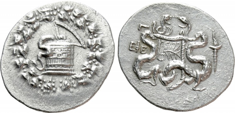 IONIA. Ephesos. Under Roman Rule (133-67 BC). Cistophor. Dated year 3 (of the fo...