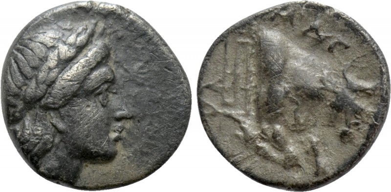 IONIA. Magnesia ad Maeandrum. Obol (Circa 350-325 BC)

Obv: Laureate head of A...