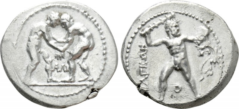 PISIDIA. Selge. Stater (Circa 325-250 BC)

Obv: Two wrestlers grappling; AΛI b...