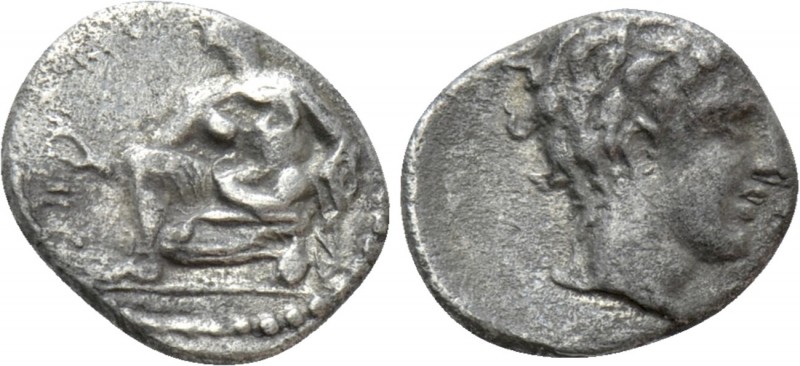 CILICIA. Tarsos. Obol (Circa 389-375 BC)

Obv: Female kneeling left, tossing a...