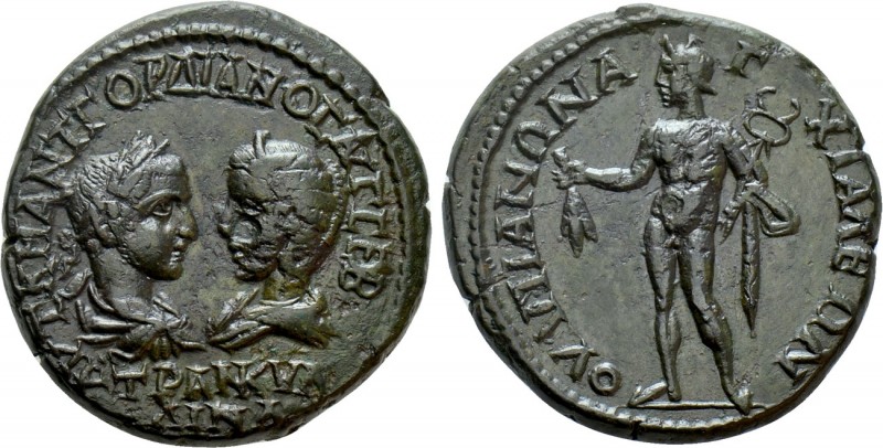 THRACE. Anchialus. Gordian III, with Tranquillina (238-244). Ae

Obv: AVT K M ...
