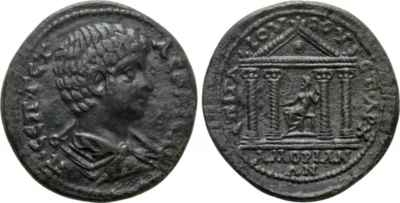 PHRYGIA. Amorium. Geta (Caesar, 198-209). Ae

Obv: Π CЄΠ ΓЄTAC KAICAP. Barehea...