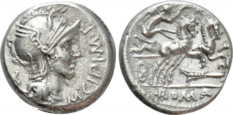 M. CIPIUS M. F. Denarius (115-114 BC). Rome

Obv: M CIPI M F. Helmeted head of...