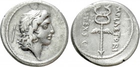 M. PLAETORIUS M. F. CESTIANUS. Denarius (69 BC). Rome
