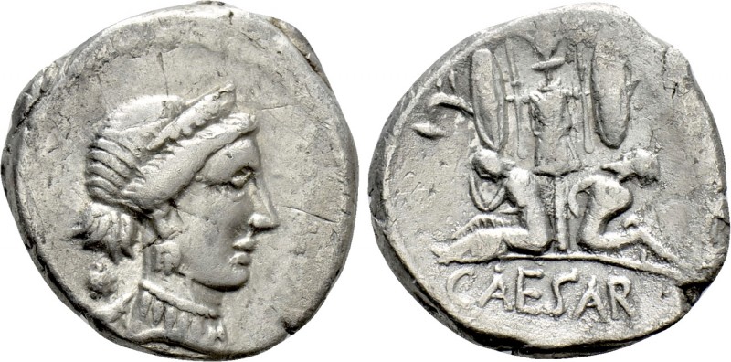 JULIUS CAESAR. Denarius (46-45 BC). Military mint traveling with Caesar in Spain...