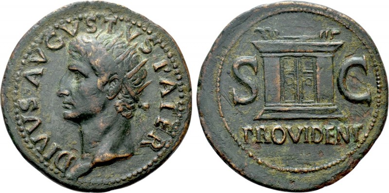 DIVUS AUGUSTUS (Died 14). Dupondius. Rome. Struck under Tiberius

Obv: DIVVS A...