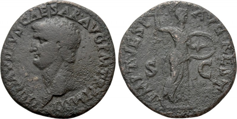 CLAUDIUS (41-54). As. Rome. Restitution issue struck under Titus

Obv: TI CLAV...