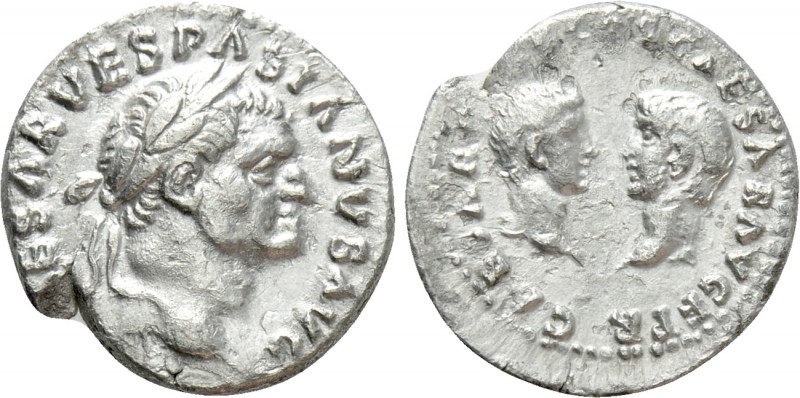 VESPASIAN with TITUS and DOMITIAN as Caesares (69-79). Denarius. Rome

Obv: IM...