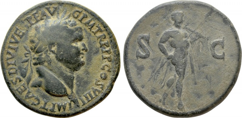 TITUS (79-81). Sestertius. Uncertain mint in the Balkans

Obv: IMP T CAES DIVI...