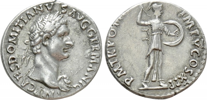 DOMITIAN (81-96). Denarius. Rome

Obv: IMP CAES DOMITIANVS AVG GERMANIC. Laure...