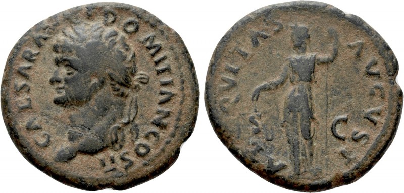 DOMITIAN (Caesar, 69-81). As. Rome

Obv: CAESAR AVG F DOMITIAN COS II. Laureat...
