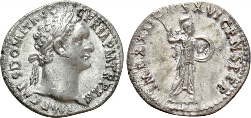 DOMITIAN (81-96). Denarius. Rome

Obv: IMP CAES DOMIT AVG GERM P M TR P XII. L...
