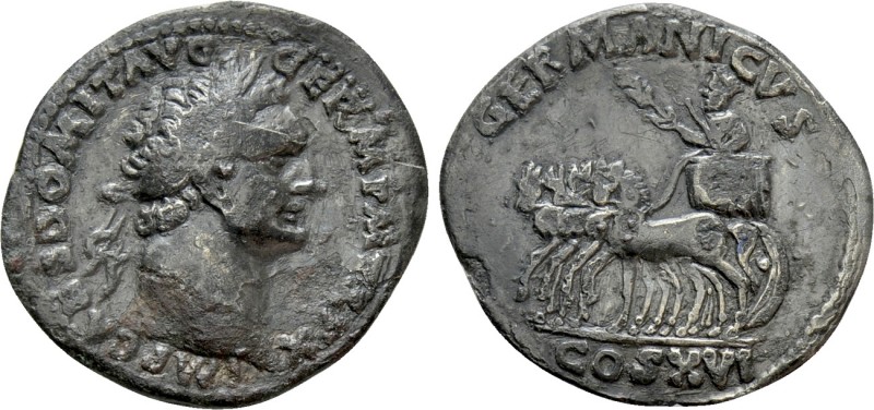 DOMITIAN (81-96). Fourrée denarius. Rome

Obv: IMP CAES DOMIT AVG GERM P M TR ...
