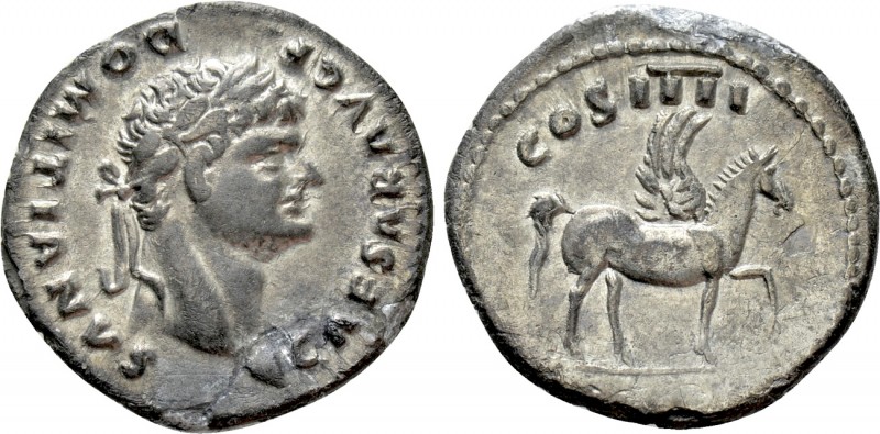 DOMITIAN (Caesar, 69-81). Denarius. Rome

Obv: CAESAR AVG F DOMITIANVS. Laurea...