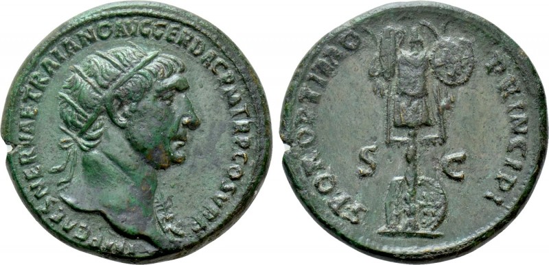 TRAJAN (98-117). Dupondius. Rome

Obv: IMP CAES NERVAE TRAIANO AVG GER DAC P M...