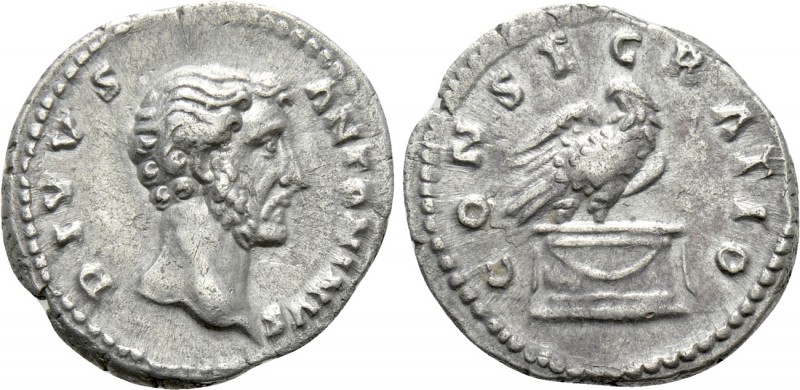 DIVUS ANTONINUS PIUS (Died 161). Denarius. Rome. Struck under Marcus Aurelius
...