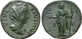 DIVA FAUSTINA I (Died 140/1). Dupondius or As. Rome. Struck under Antoninus Pius