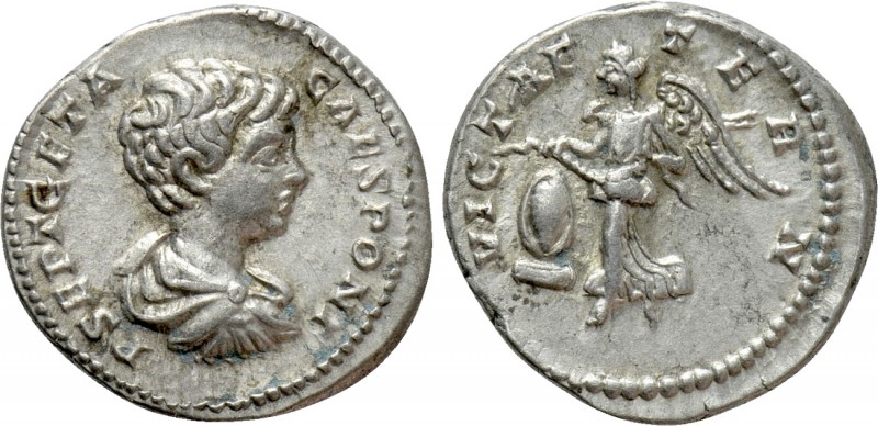 GETA (Caesar, 198-209). Denarius. Rome

Obv: P SEPT GETA CAES PONT. Bareheaded...