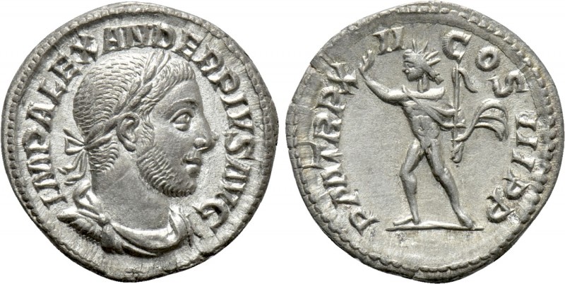 SEVERUS ALEXANDER (222-235). Denarius. Rome

Obv: IMP ALEXANDER PIVS AVG. Laur...