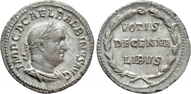 BALBINUS (238). Denarius. Rome

Obv: IMP C D CAEL BALBINVS AVG. Laureate, drap...