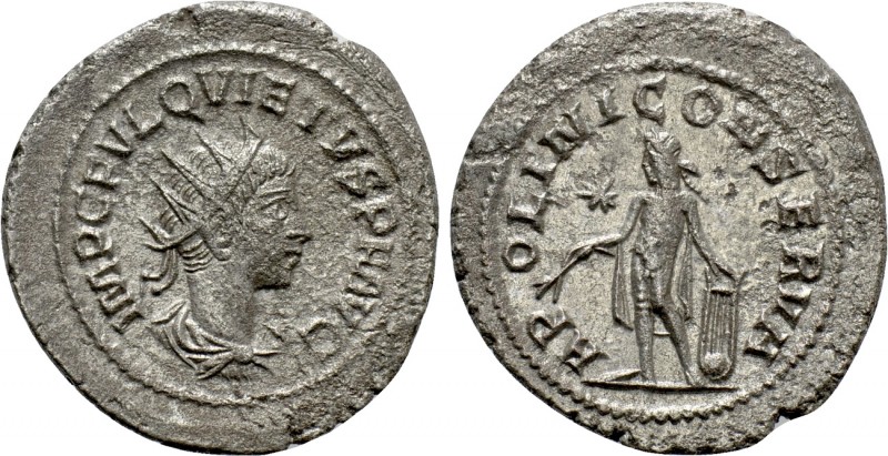 QUIETUS (Usurper, 260-261). Antoninianus. Samosata

Obv: IMP C FVL QVIETVS P F...