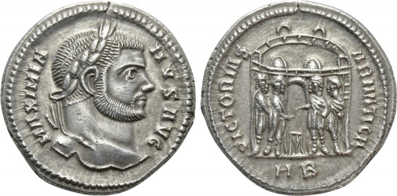 MAXIMIANUS HERCULIUS (286-305). Argenteus (289-290). Heraclea

Obv: MAXIMIANVS...