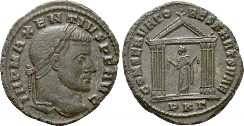 MAXENTIUS (307-312). Follis. Carthage

Obv: IMP MAXENTIVS P F AVG. Laureate he...
