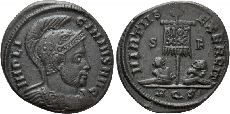 LICINIUS I (308-324). Follis. Aquileia

Obv: IMP LICINIVS AVG. Helmeted and cu...