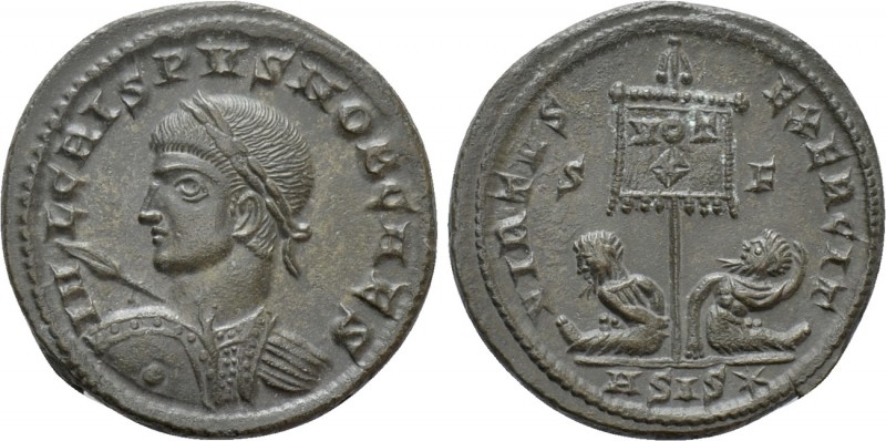 CRISPUS (Caesar, 316-326). Follis. Siscia

Obv: IVL CRISPVS NOB CAES. Laureate...