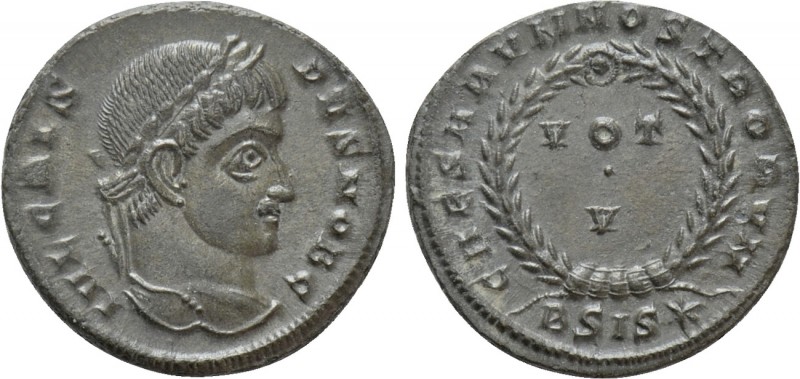CRISPUS (Caesar, 316-326). Follis. Siscia

Obv: IVL CRISPVS NOB C. Laureate he...