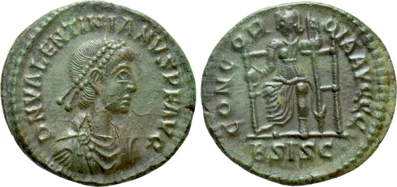 VALENTINIAN II (364-375). Ae. Siscia

Obv: D N VALENTINIANVS P F AVG. Diademed...