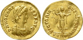 HONORIUS (393-423). GOLD Tremissis. Constantinople