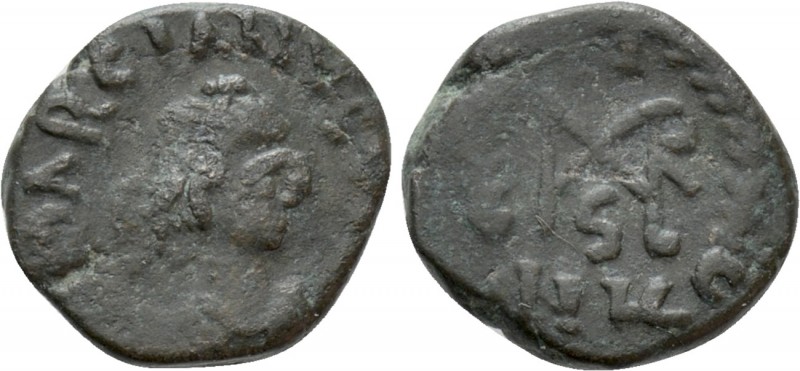 MARCIAN (450-457). Nummus. Nicomedia

Obv: D N MARCIANVS P F AVG. Diademed, dr...