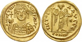 JUSTINIAN I (527-565). GOLD Solidus. Thessalonica