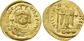 MAURICE TIBERIUS (582-602). GOLD Solidus. Constantinople. Light weight issue of 22 Siliquae