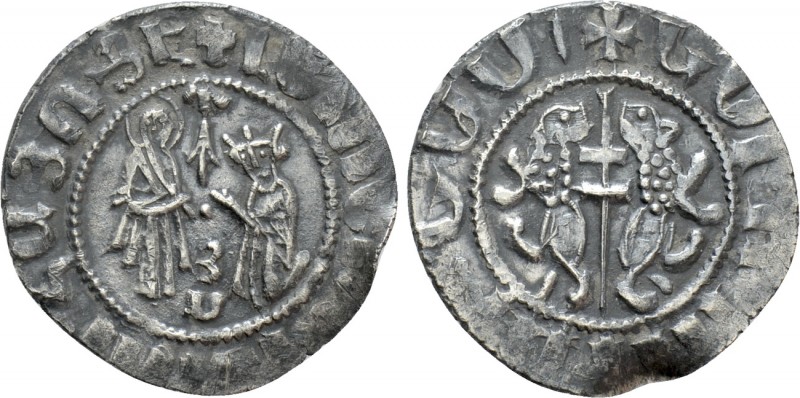ARMENIA. Levon I (1198-1219). Tram. Coronation type

Obv: The Virgin Mary stan...