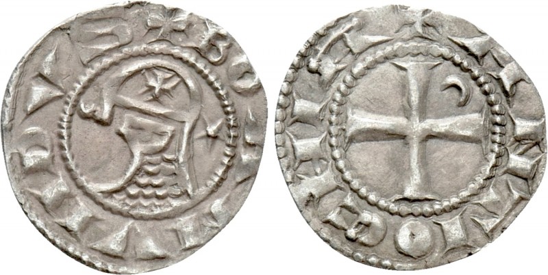 CRUSADERS. Antioch. Bohémond III (1163-1201). BI Denier

Obv: + BOAMVNDVS. Hel...